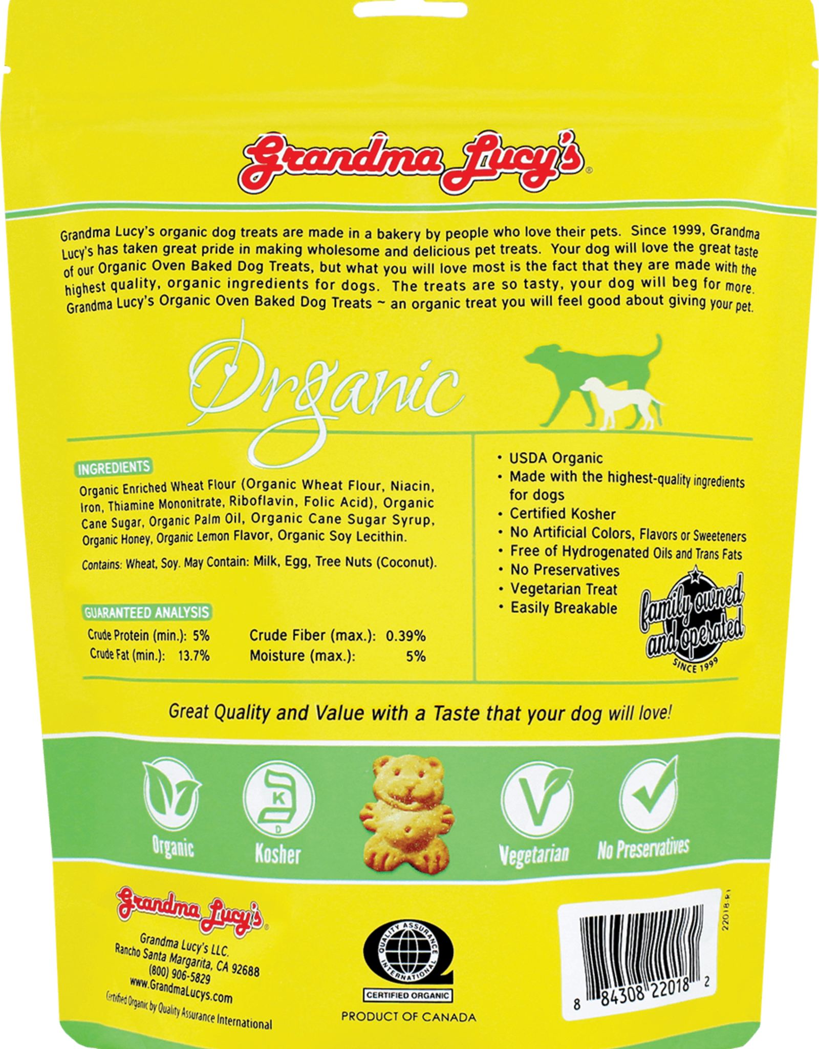 Grandma Lucy's Grandma Lucy's | Organic Oven Baked Dog Treats Lemon Honey Recipe 14OZ