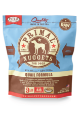 PRIMAL PET FOODS Primal | Raw Frozen Canine Quail Formula 3 lb Nuggets