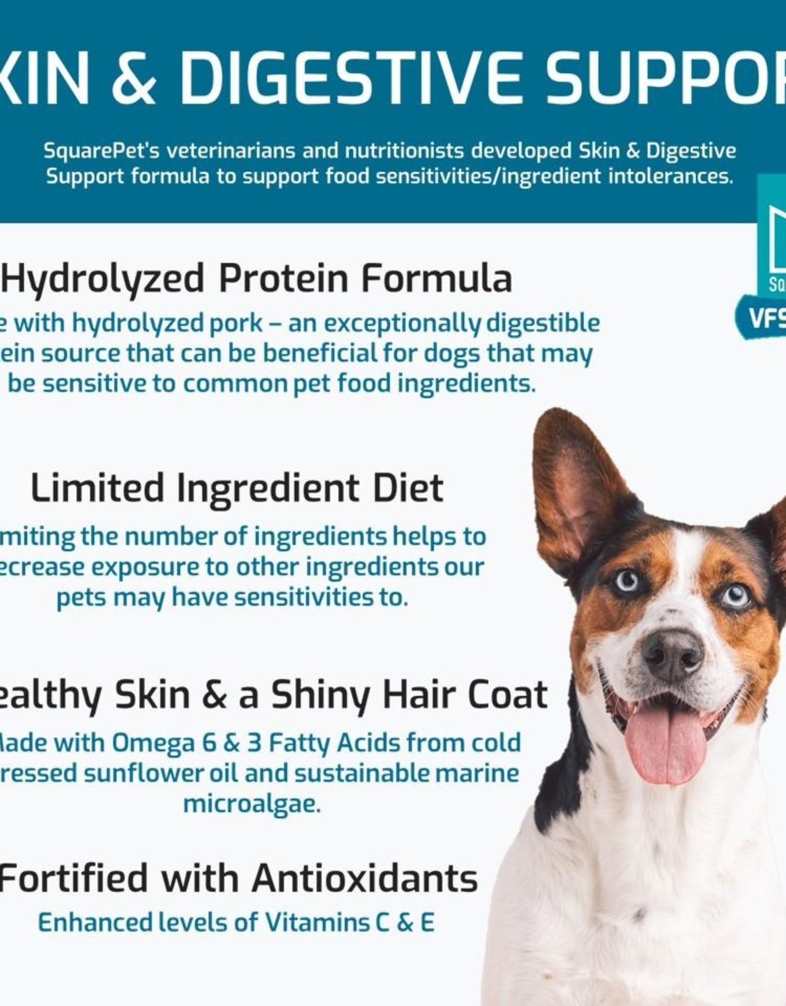 SquarePet | VFS Canine Dry Sensitive Skin & Digestive Support Formula ...