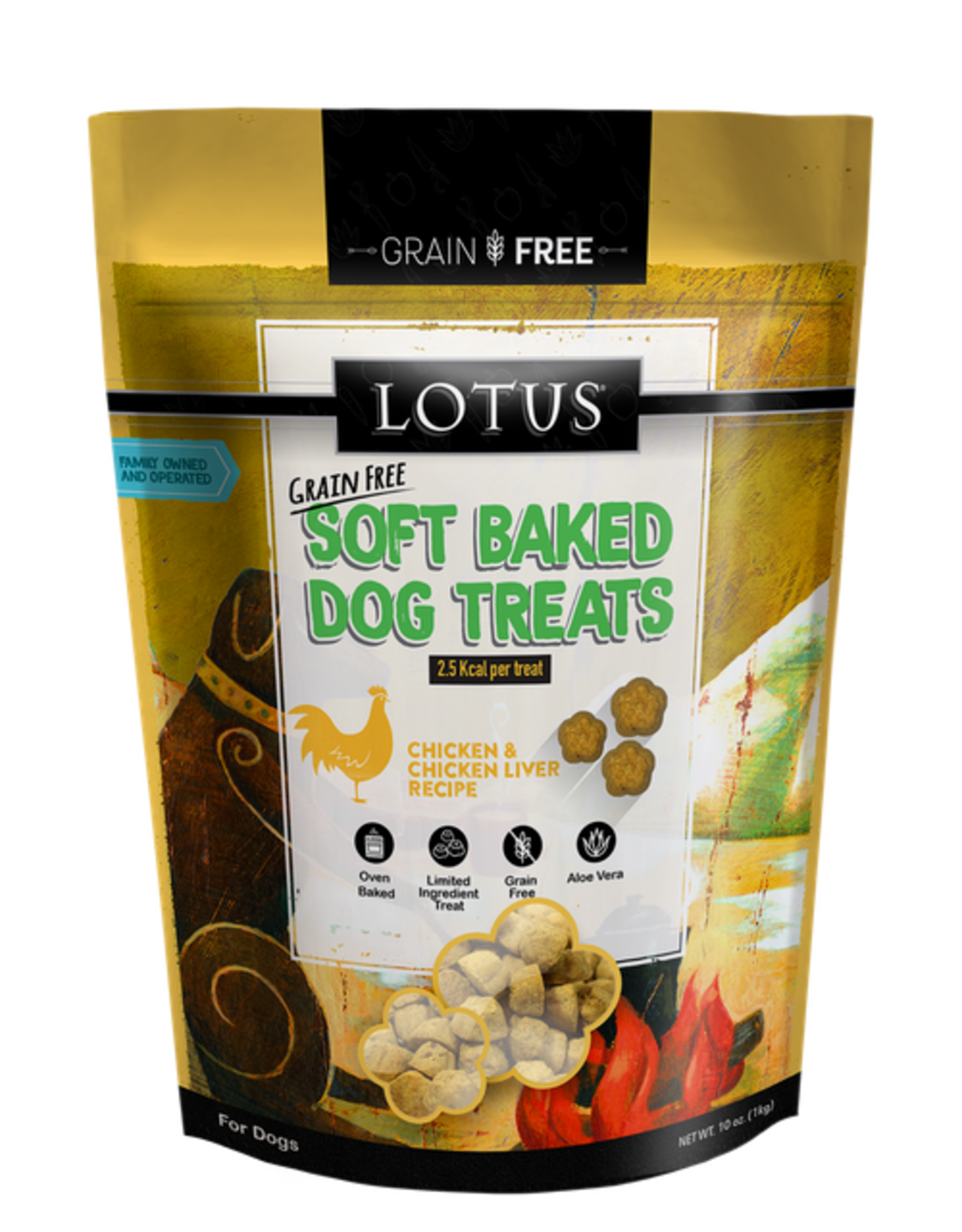 Lotus Lotus | Grain Free Soft Baked Dog Treats 10 oz Chicken & Chicken Liver Recipe