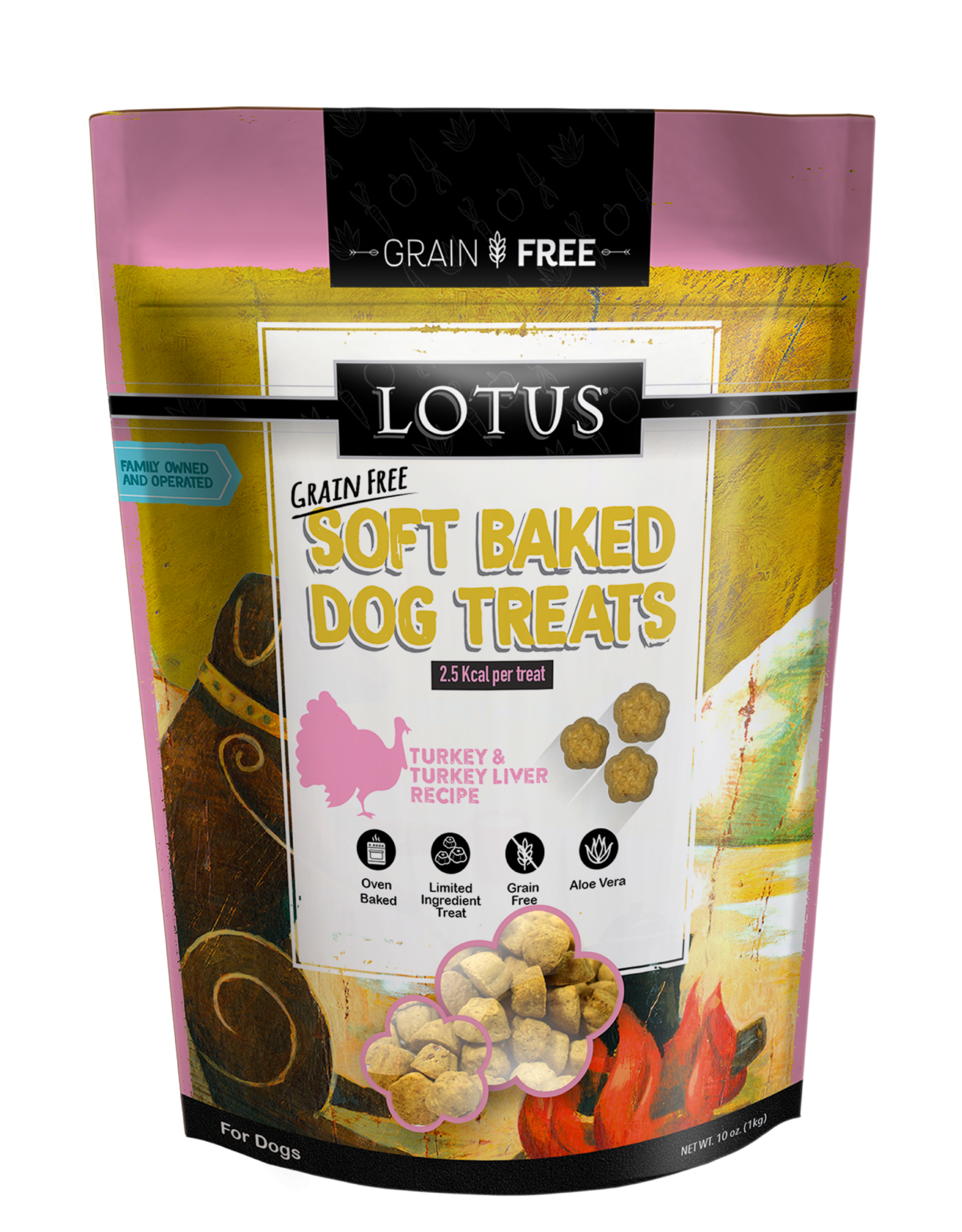 Lotus Lotus | Grain Free Soft Baked Dog Treats 10 oz Turkey & Turkey Liver Recipe