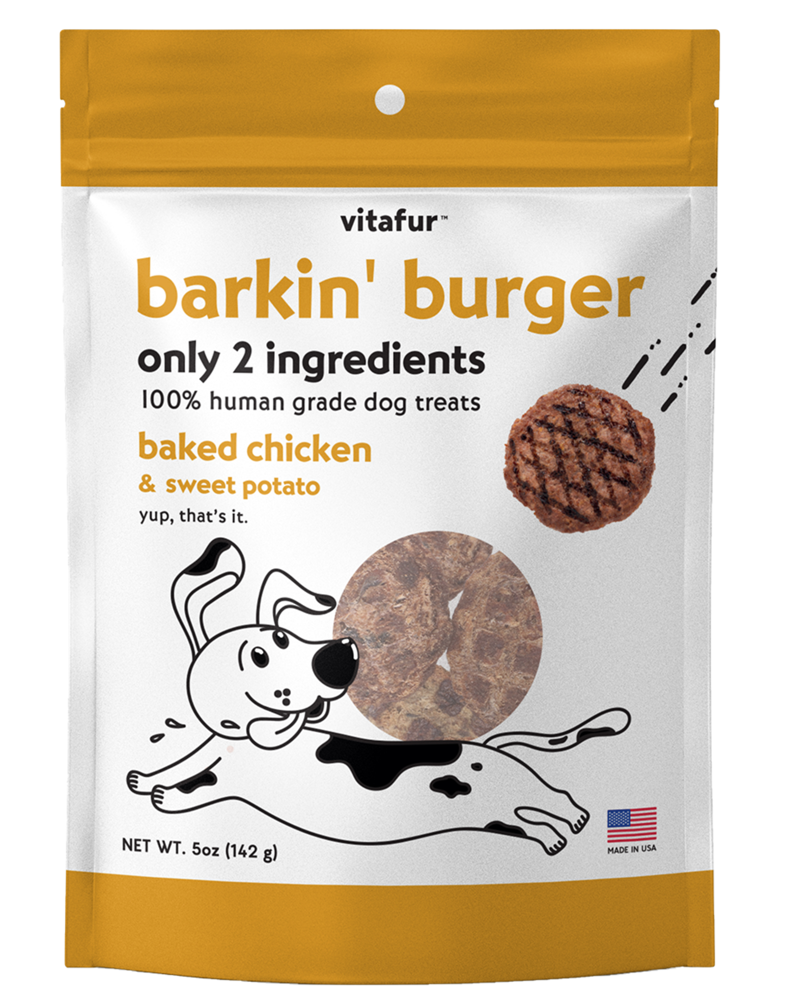 Vitafur Vitafur | Barkin' Burger | Dog Treats 5 oz Baked Chicken