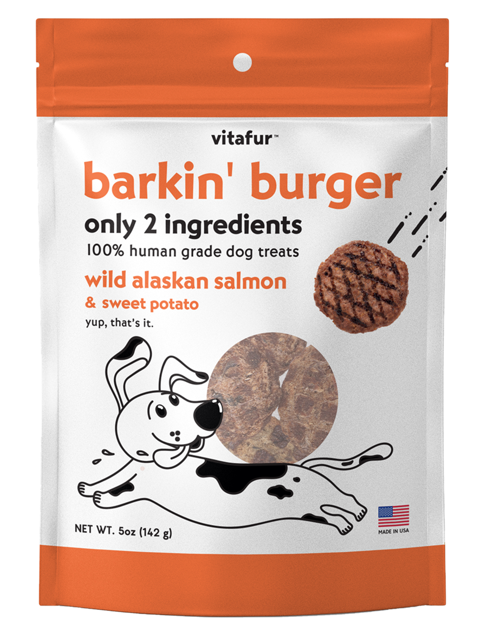 Vitafur Vitafur | Barkin' Burger | Dog Treats 5 oz Wild Alaskan Salmon