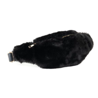 Faux Fur Belt Bag- Black