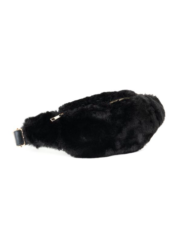  FABULOUS FURS Faux Fur Belt Bag- Black 
