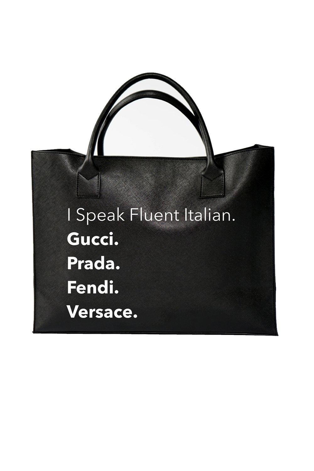 FLUENT ITALIAN BLACK MODERN TOTE Curated Home