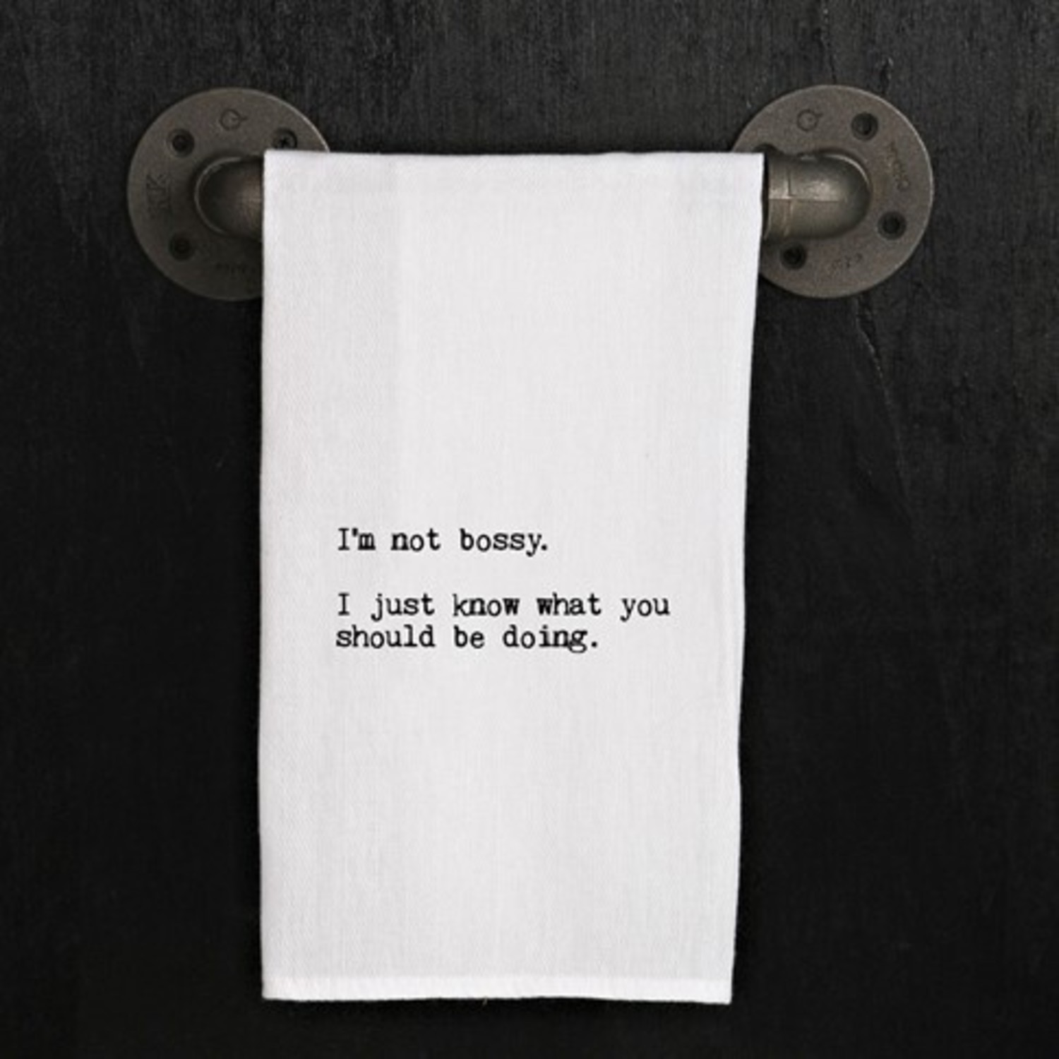 Just Home Black Hand Towel