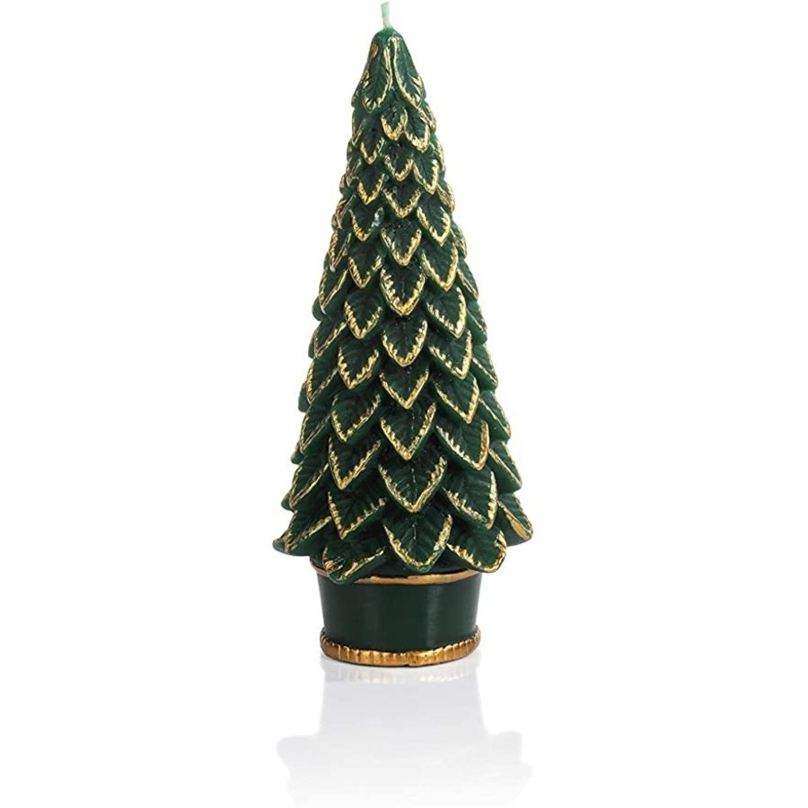 Gold Trim Christmas Tree Candle