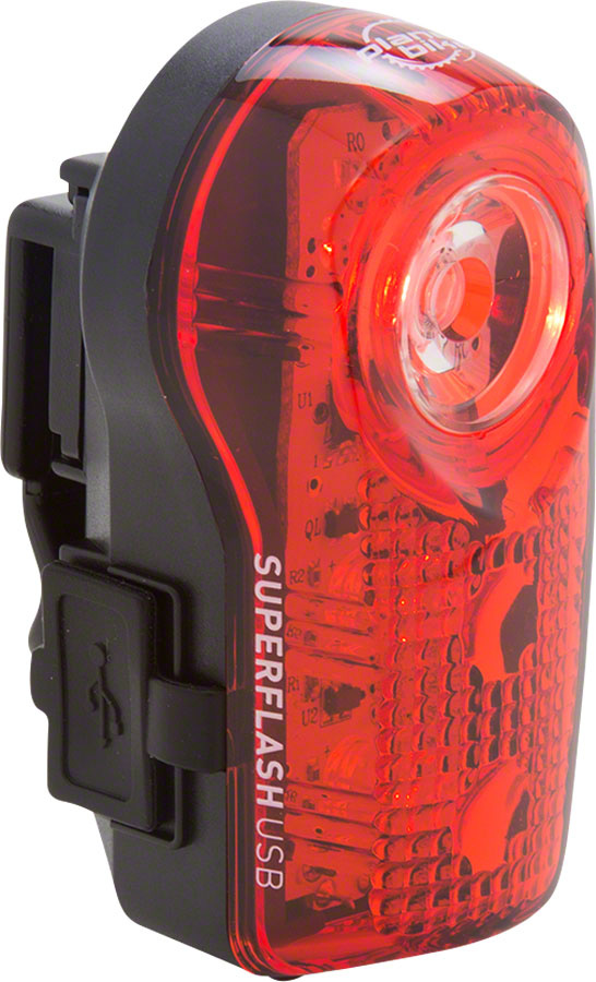 LIGHT REAR SUPERFLASH USB BK MSU Bike Service Center