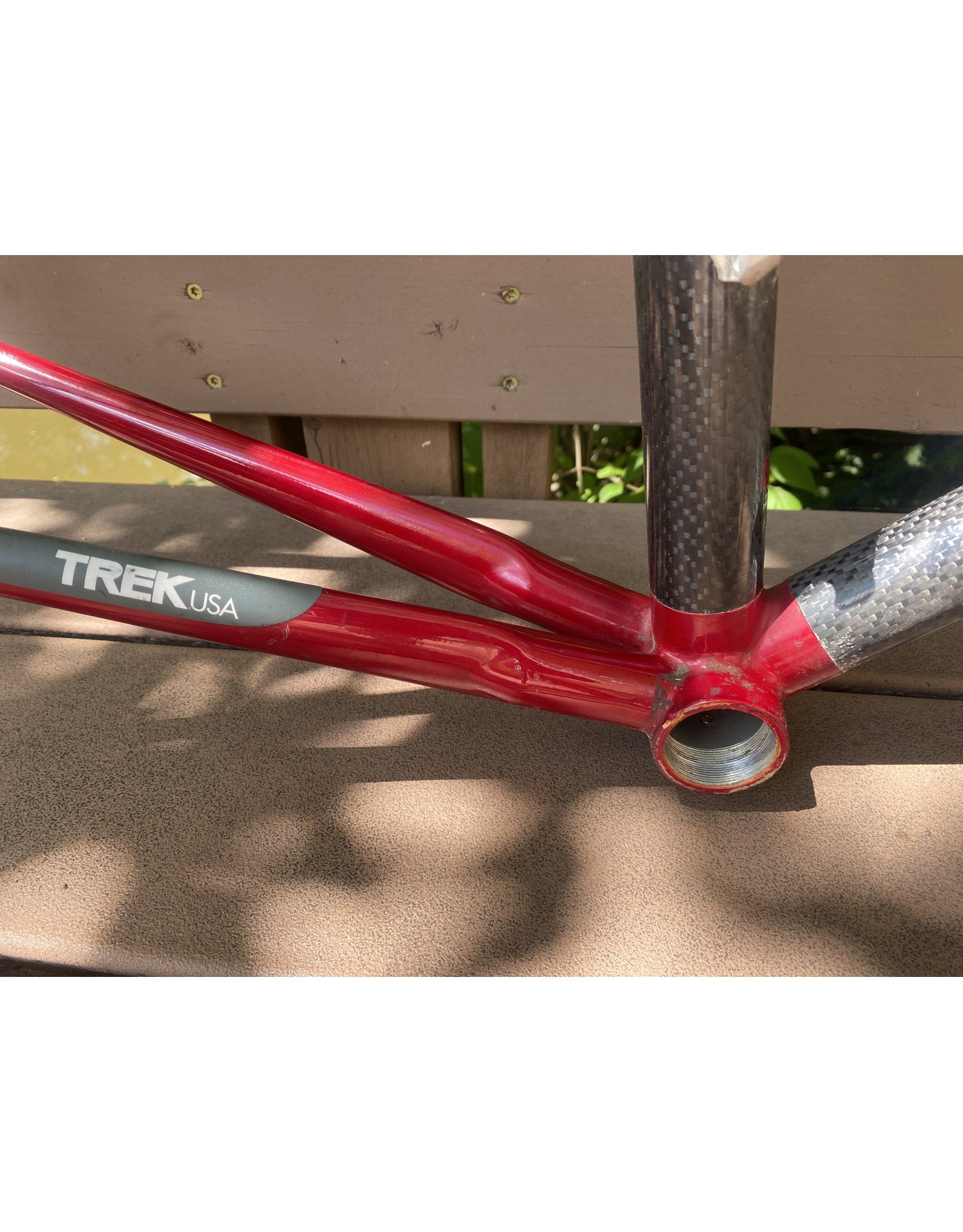 Trek Trek 2100 "Composite" road frame - red/carbon, 57cm (center-to-top), w/headset, AS IS
