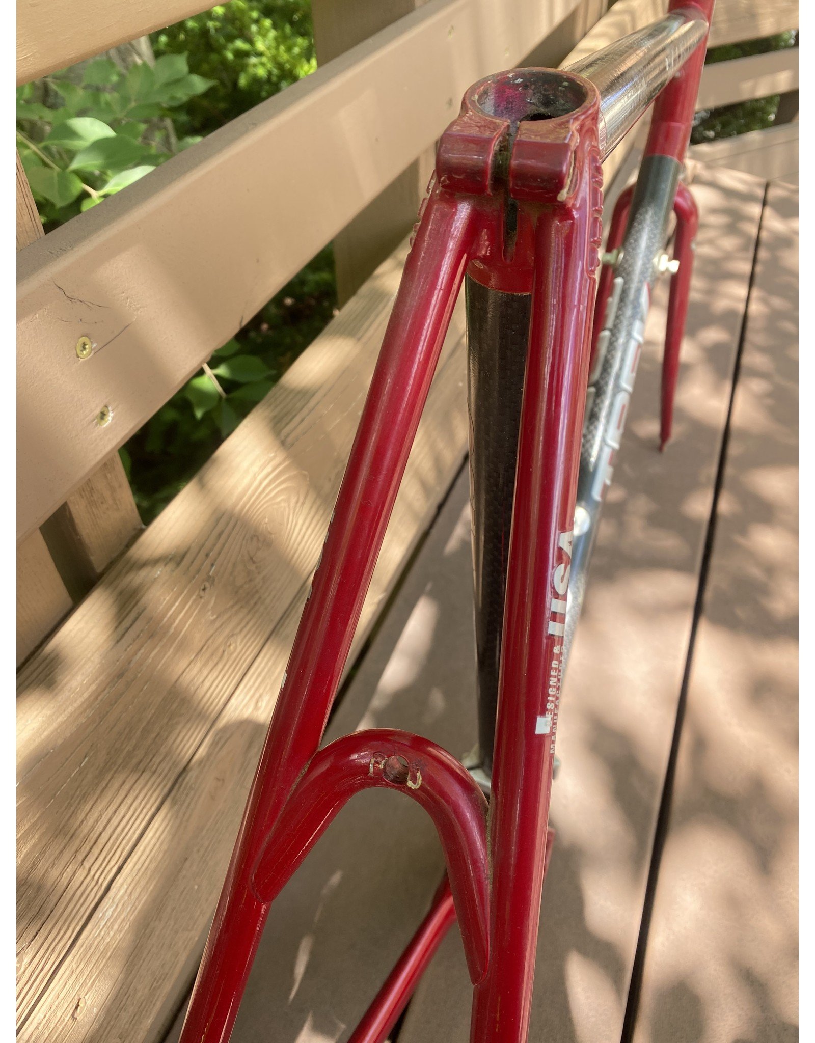 Trek Trek 2100 "Composite" road frame - red/carbon, 57cm (center-to-top), w/headset, AS IS