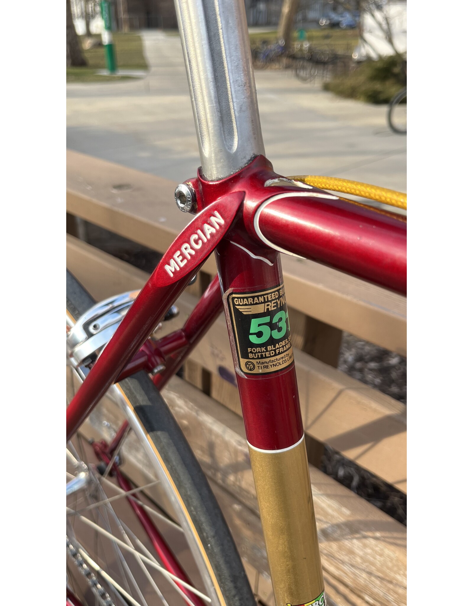 Mercian classic road bike, 21 in, 53 cm, maroon - gold