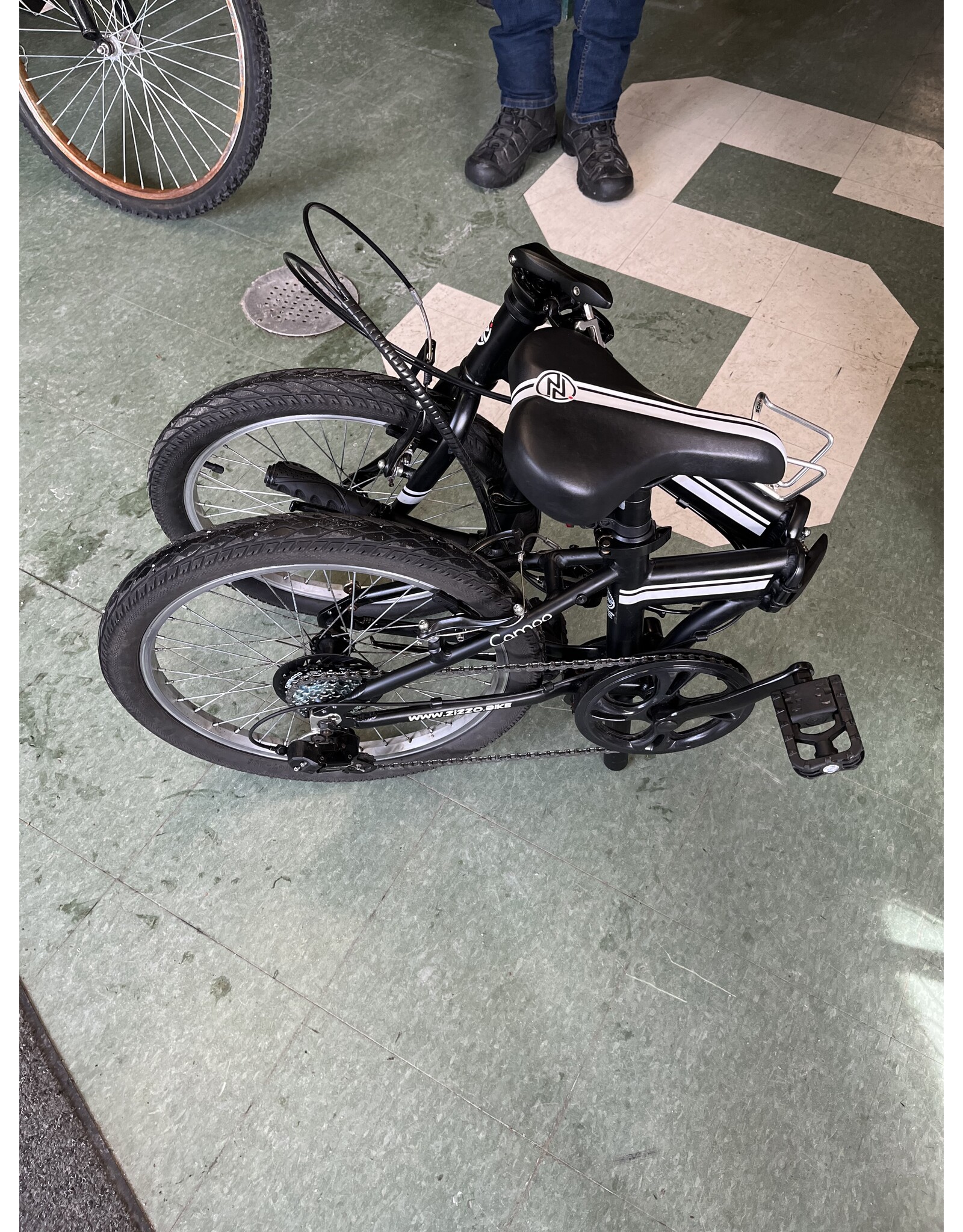 Zizzo Campo Folding Bike, Black/White, One Size Fits All