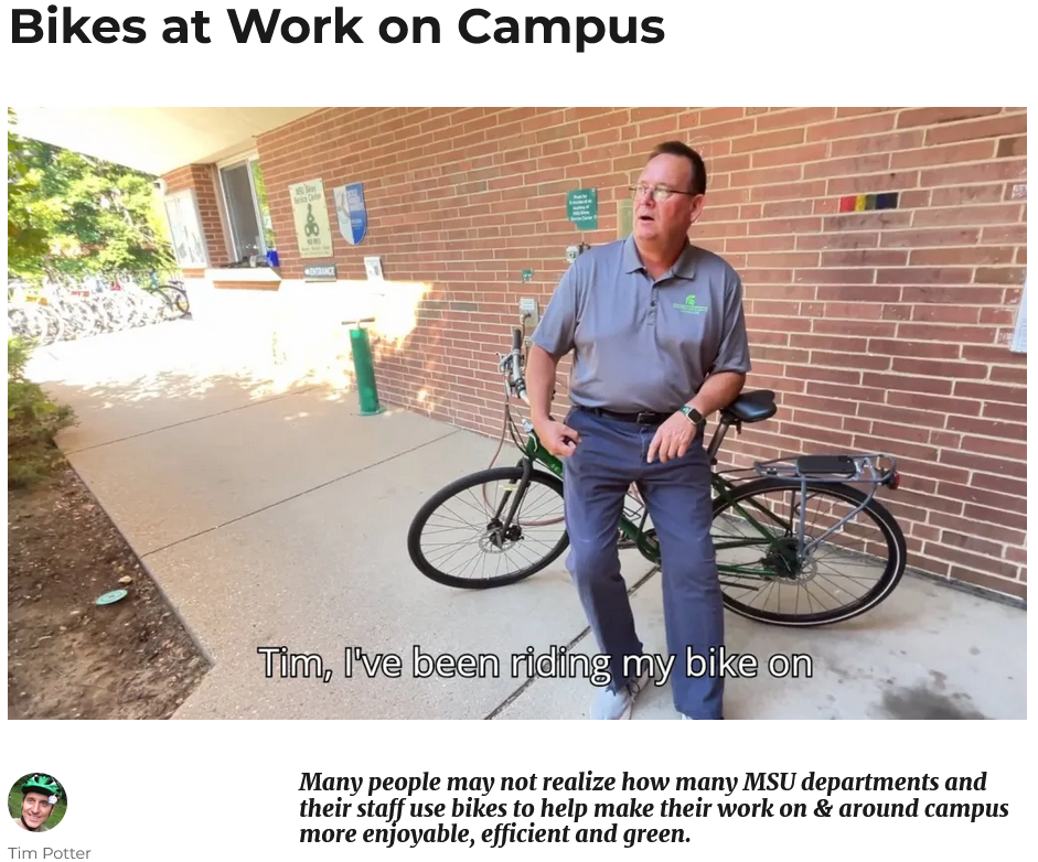 Bikes at work on campus