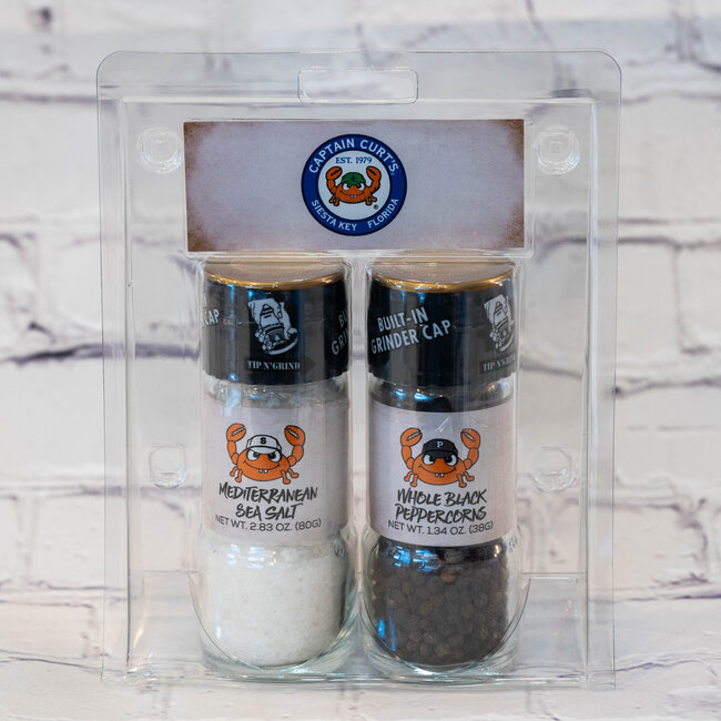 Captain Curt's Salt and Pepper Grinder 2-Pack
