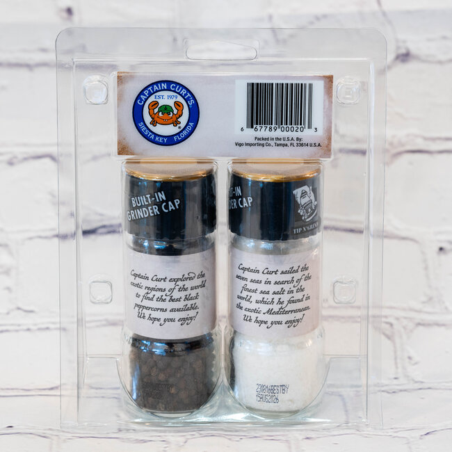 Captain Curt's Salt and Pepper Grinder 2-Pack