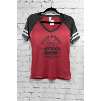 Captain Curt's Ohio Ladies' Football Stripe Tee
