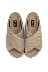 ROAM CROSS STACK RAFFIA SANDALS