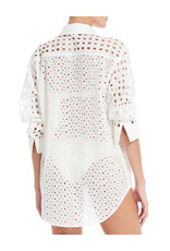 SOLID & STRIPED MIXED EYELET OXFORD TUNIC
