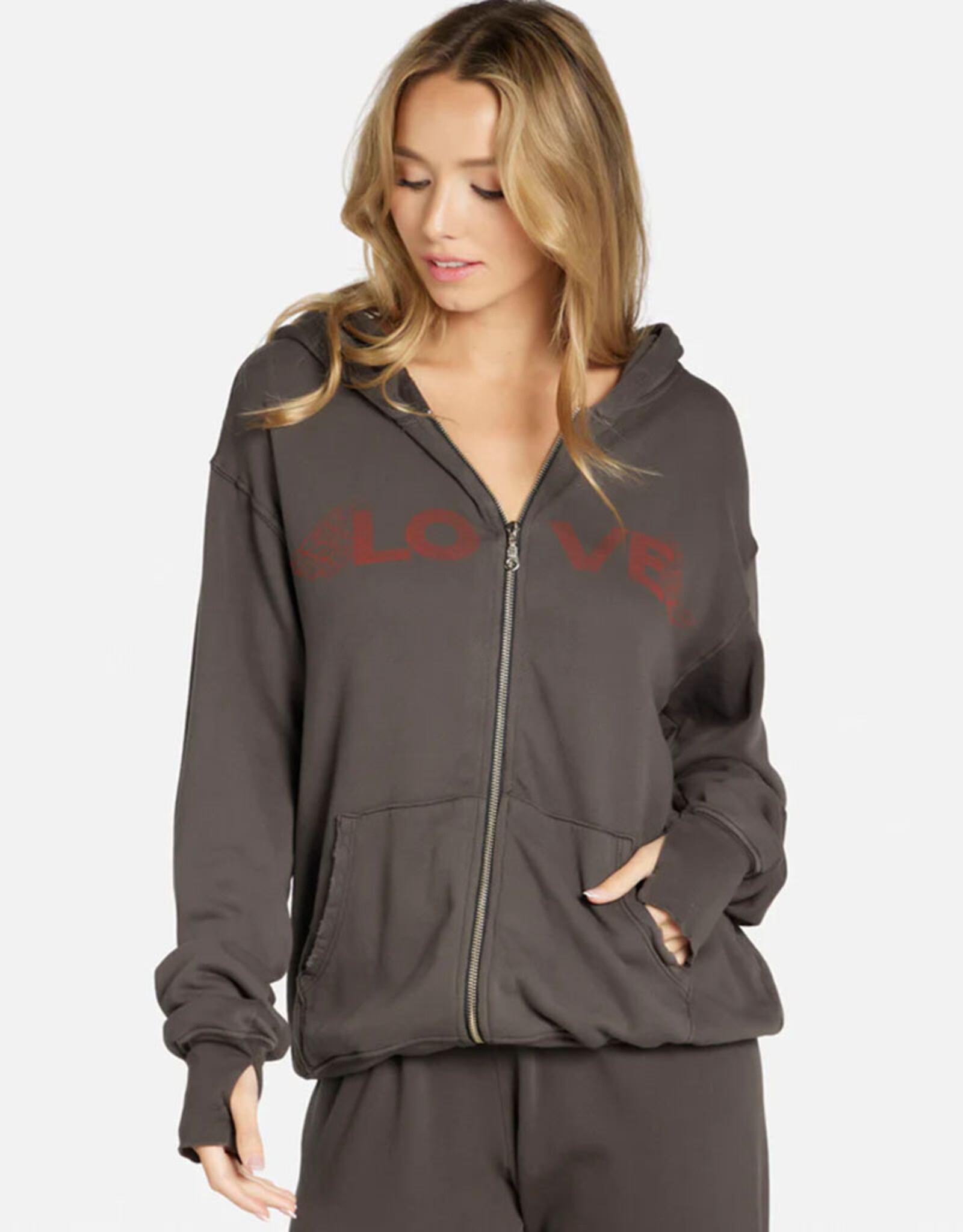 LAUREN MOSHI MOIRA VINTAGE EAGLE ZIP HOODIE