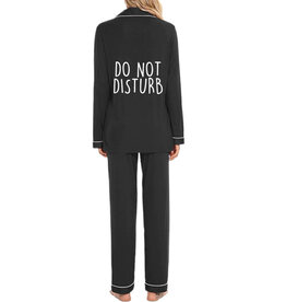 HIPCHIK COUTURE DO NOT DISTURB BAMBOO L/S COTTON PAJAMA SET