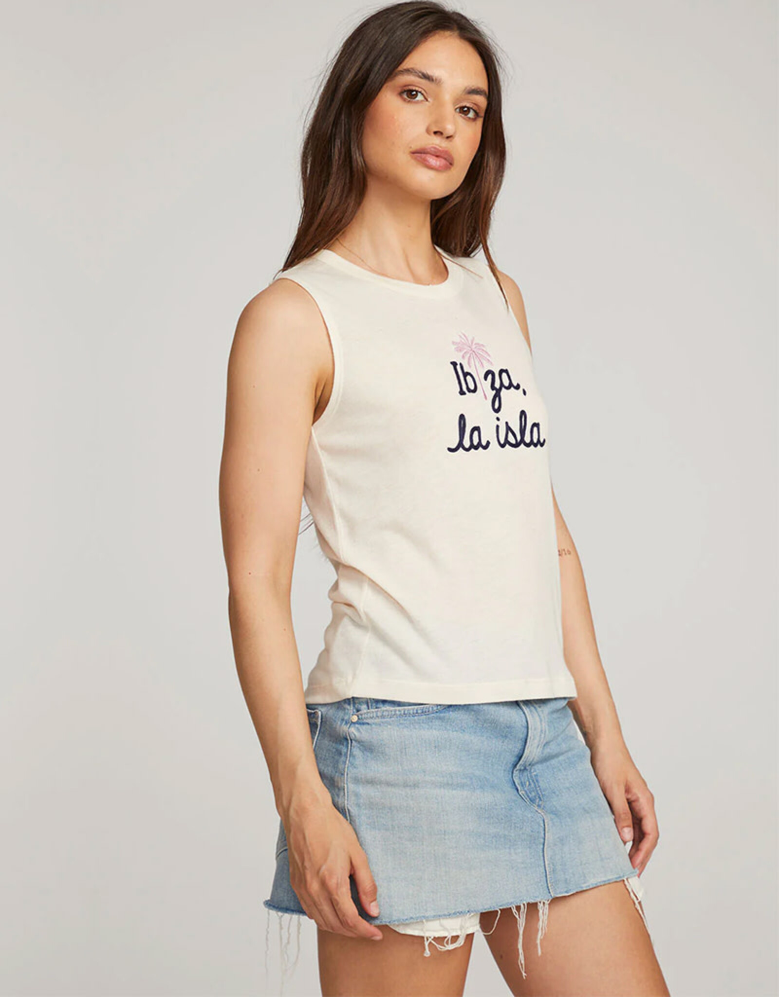 CHASER IBIZA PALM MUSCLE TEE