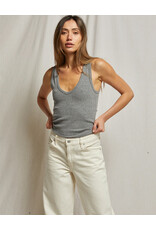 PERFECT WHITE TEE MARIA-STRUCTURED RIB VNECK TANK