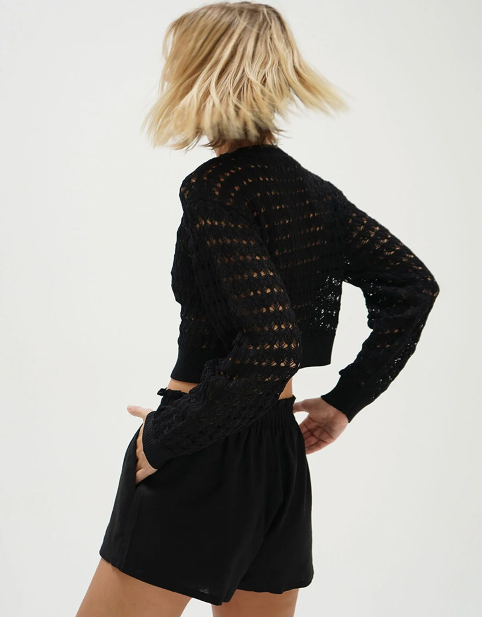 LNA ARAS LINEN ELASTIC WAIST SHORT