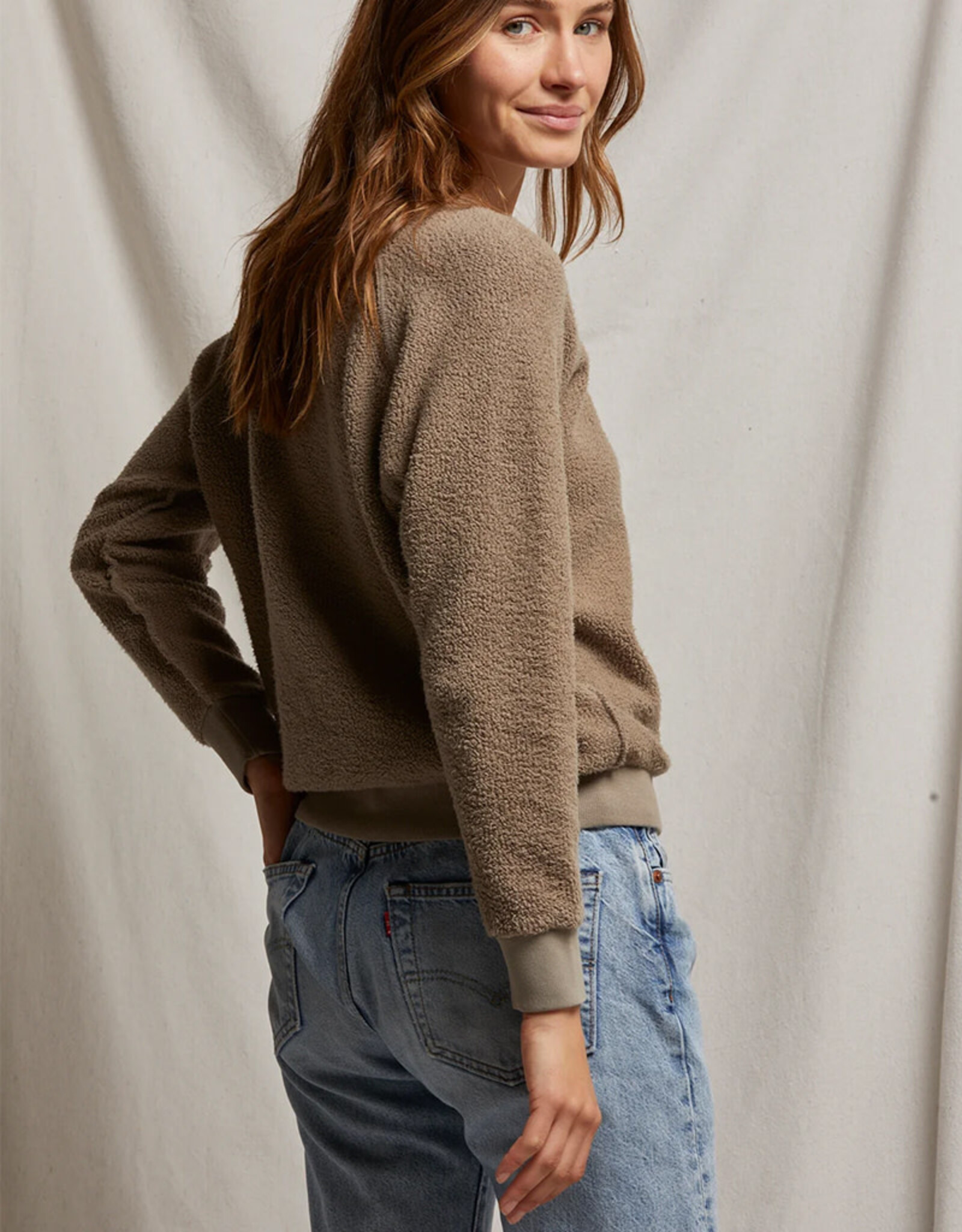 PERFECT WHITE TEE ZIGGY REVERSE FLEECE LS SHRUNKEN CREW