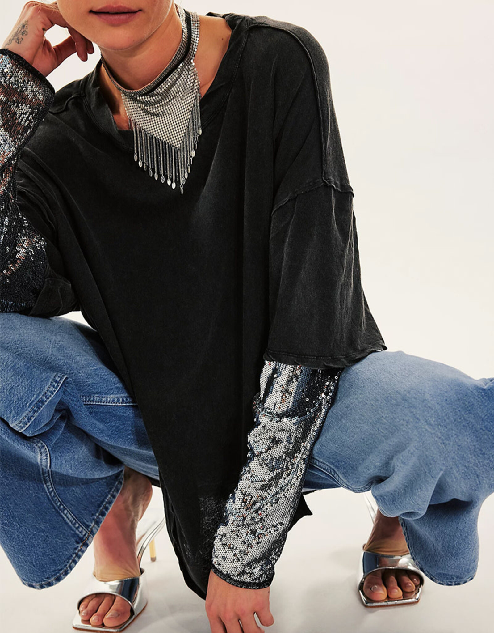 FREE PEOPLE WE THE FREE NELLIE SEQUIN TWOFER