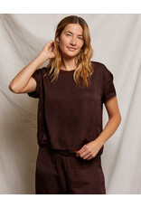 PERFECT WHITE TEE DELPHINE SATIN CREW TEE