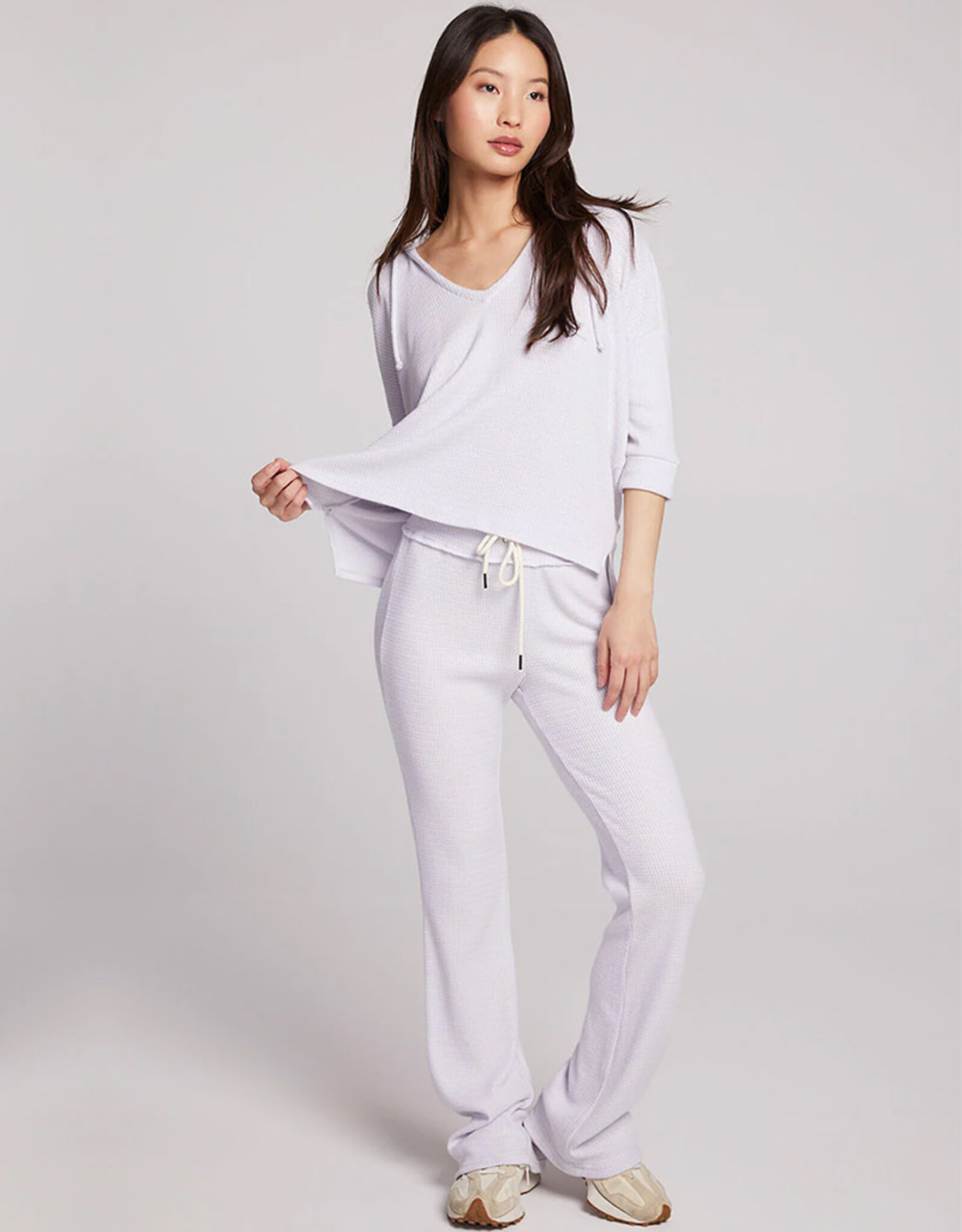 CHASER 3/4 SLEEVE SPLIT SIDE THERMAL DOLMAN HOODIE