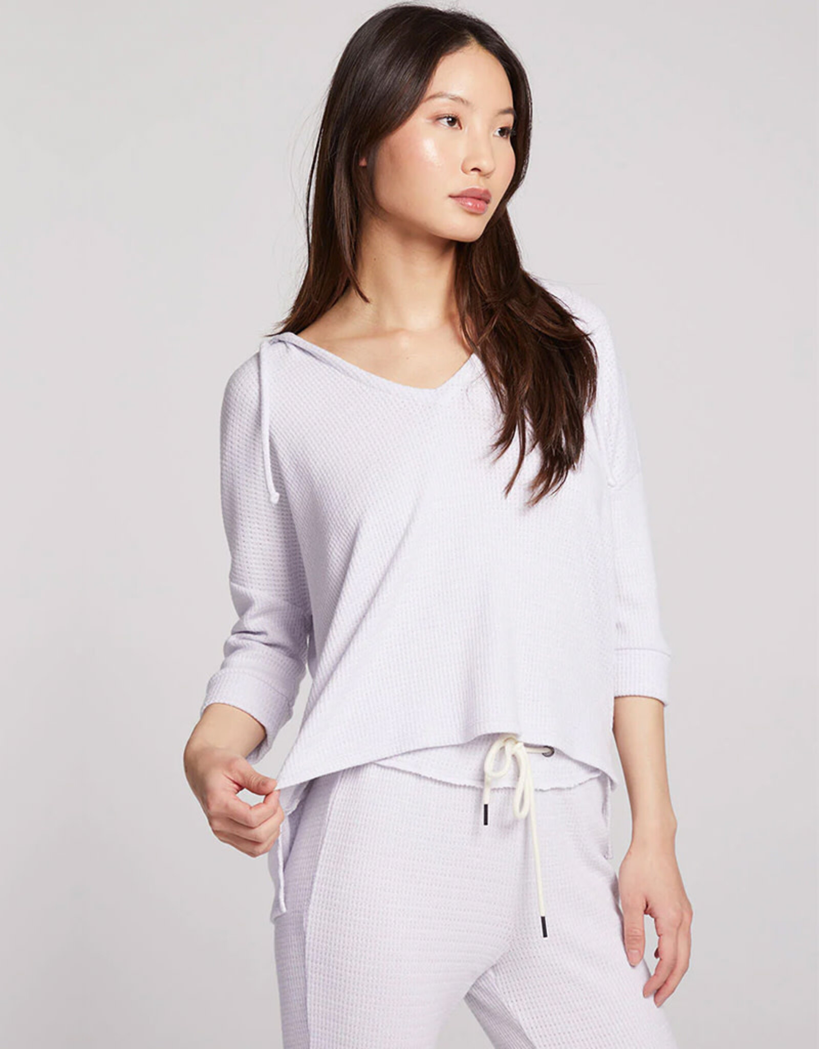 CHASER 3/4 SLEEVE SPLIT SIDE THERMAL DOLMAN HOODIE