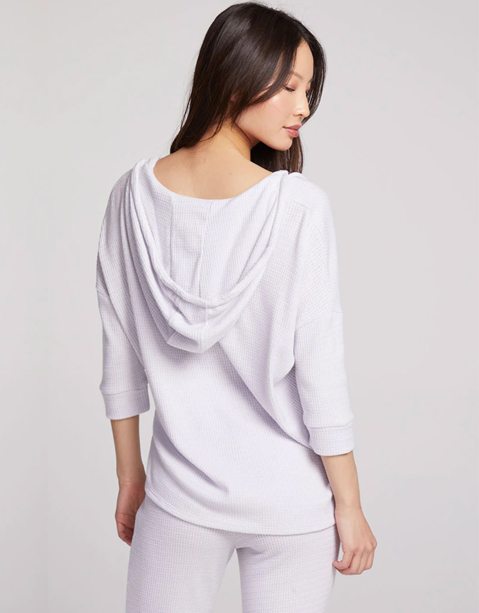 CHASER 3/4 SLEEVE SPLIT SIDE THERMAL DOLMAN HOODIE