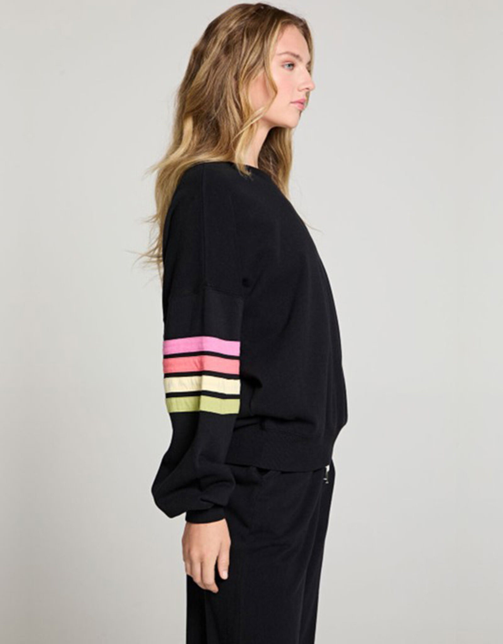 CHASER RAINBOW STRIPING LS PULLOVER