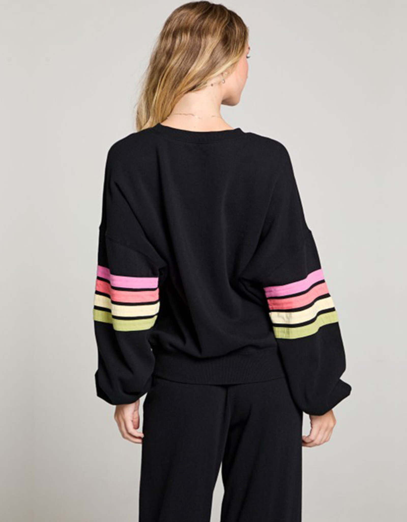 CHASER RAINBOW STRIPING LS PULLOVER
