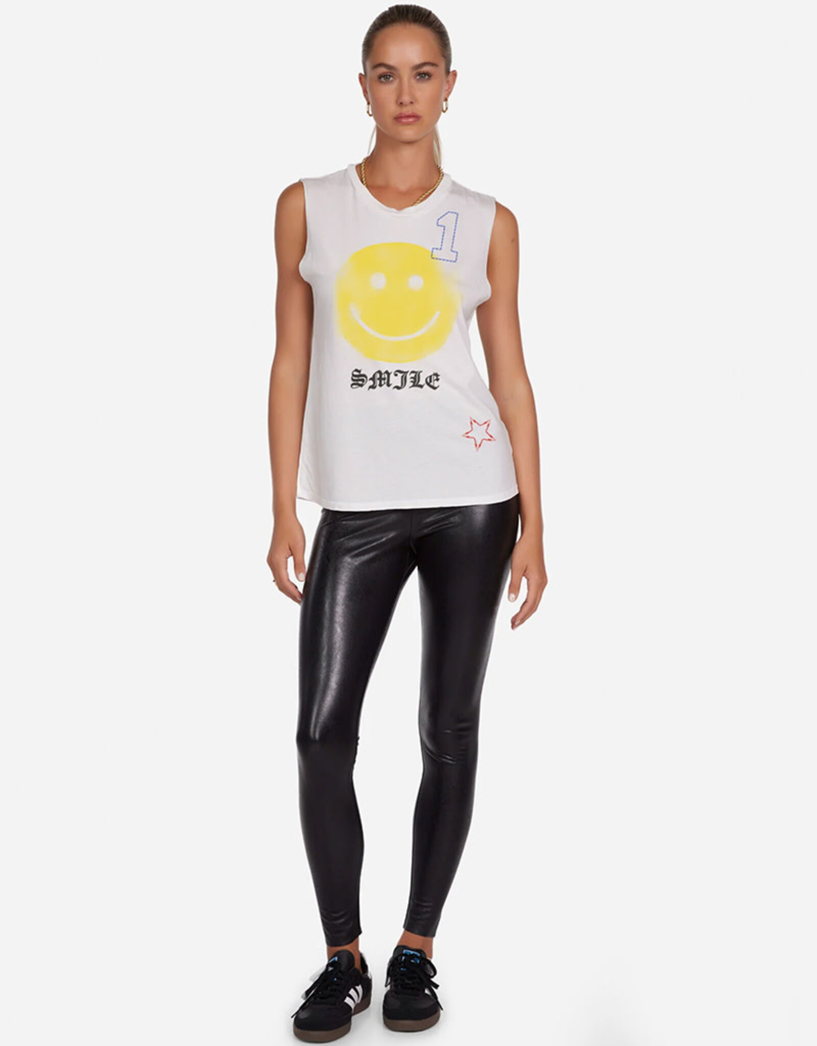 LAUREN MOSHI KEL SPRAY HAPPYFACE ELEMENTS TANK