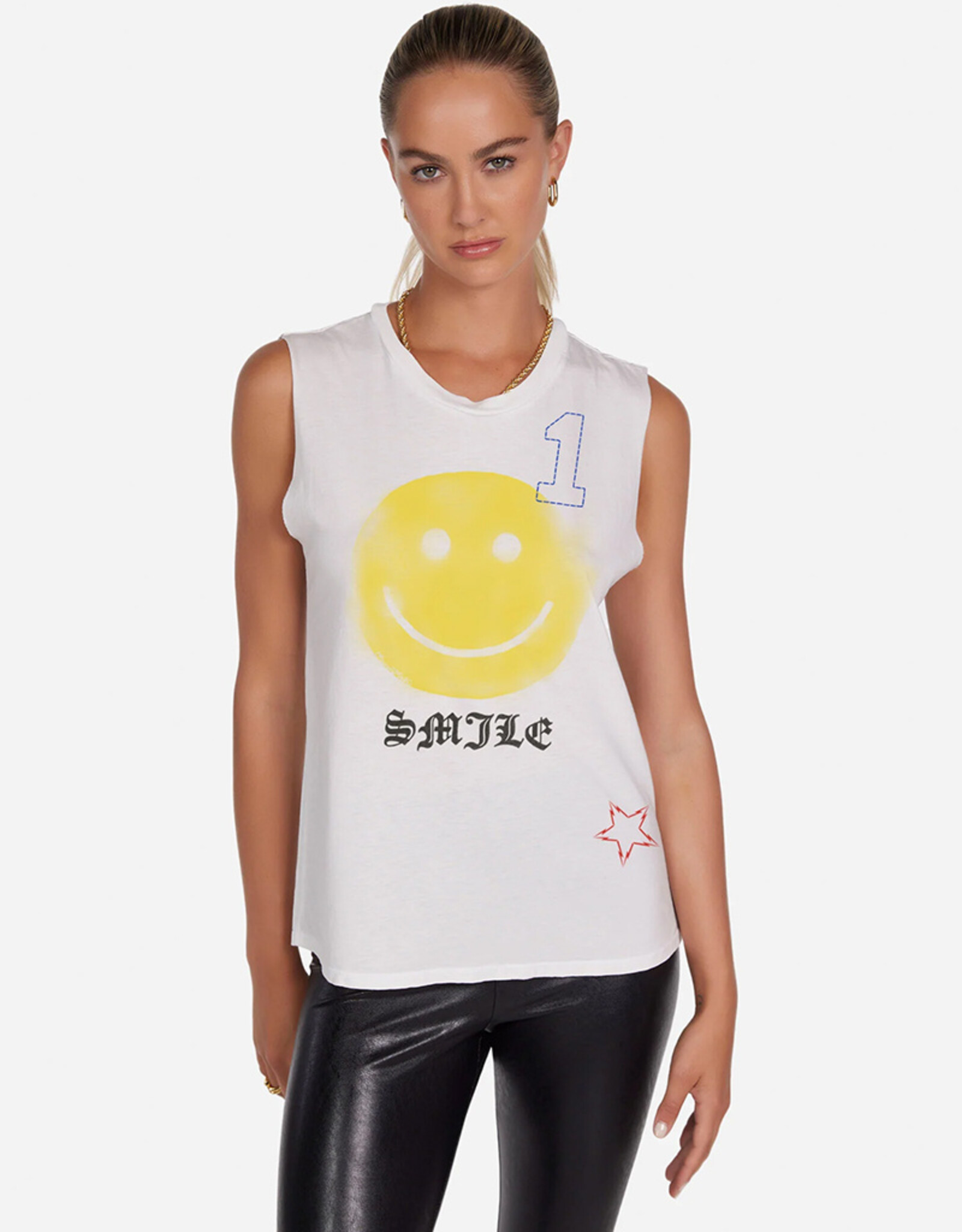 LAUREN MOSHI KEL SPRAY HAPPYFACE ELEMENTS TANK