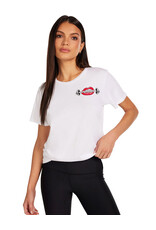 LAUREN MOSHI CORAL BARBELL LIP TEE