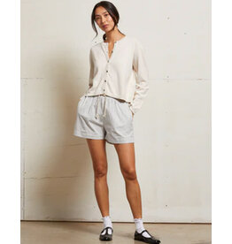 PERFECT WHITE TEE RILEY POPLIN STRIPE SHORT