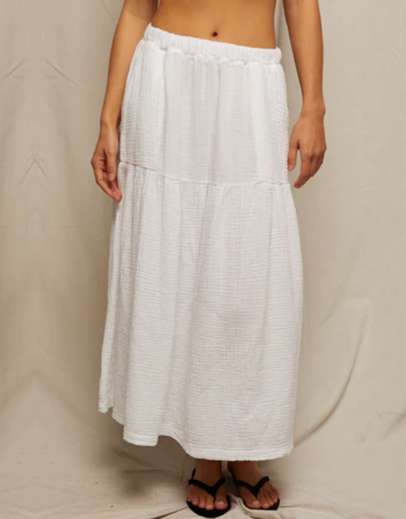 PERFECT WHITE TEE BELLA GAUZE PULL ON SKIRT