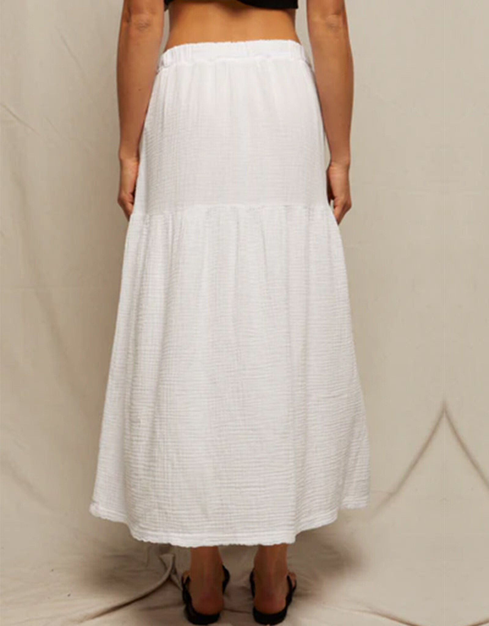 PERFECT WHITE TEE BELLA GAUZE PULL ON SKIRT