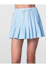 LUCKY IN LOVE HIGH WAIST LINEN STRIPE SKIRT