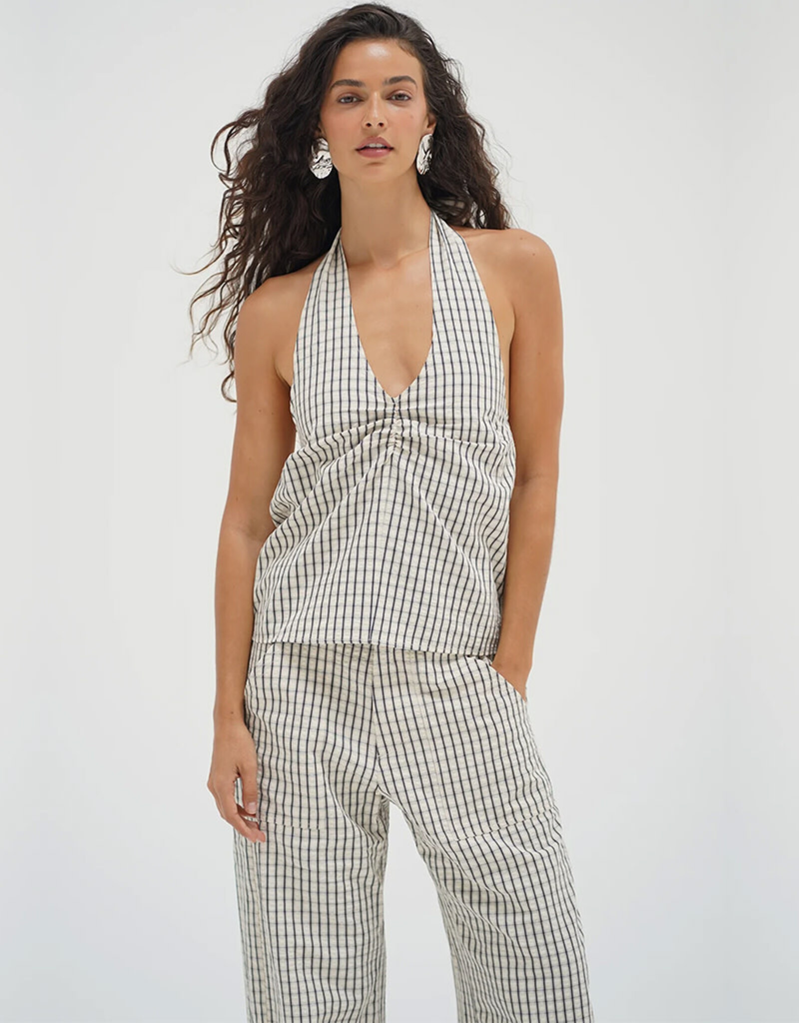 LNA CORA PLAID HALTER