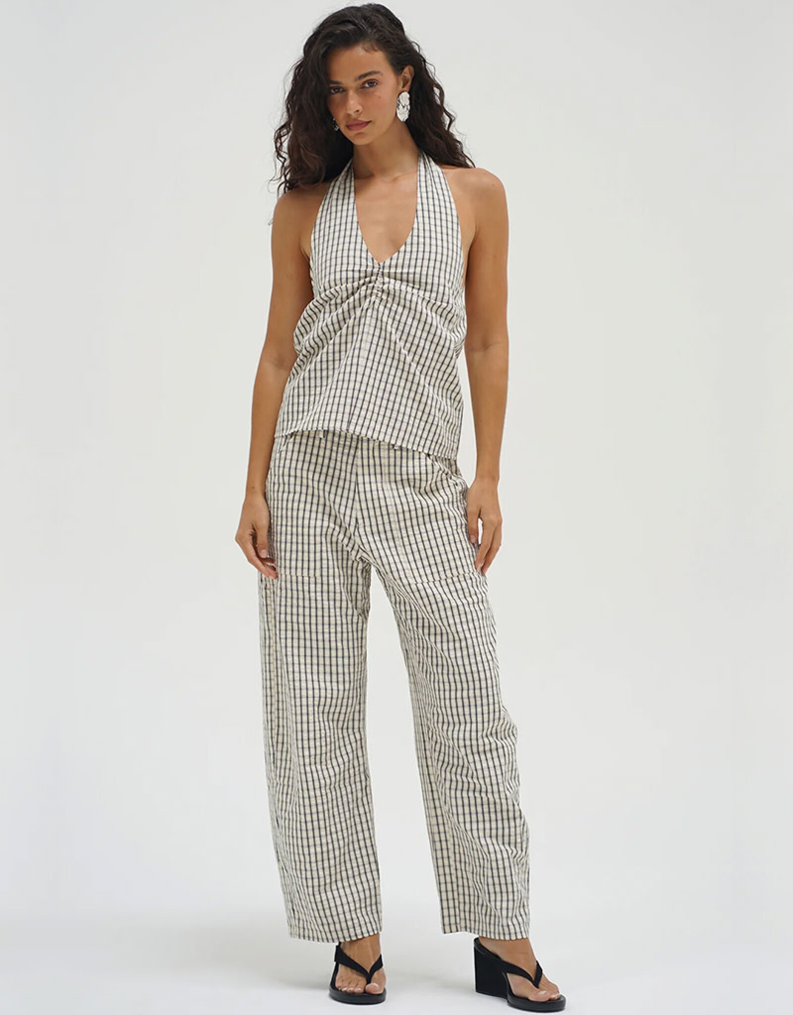 LNA CORA PLAID HALTER