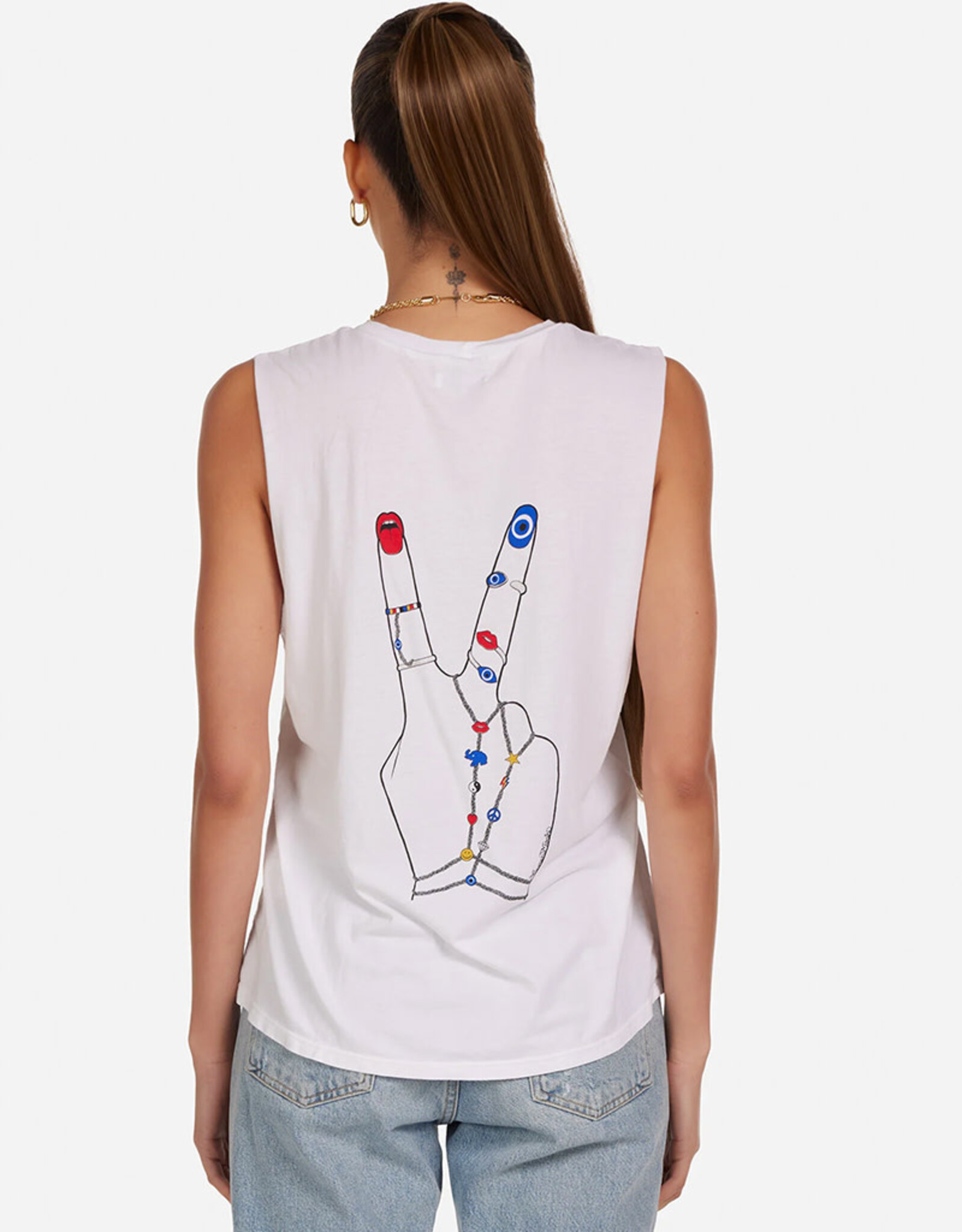 LAUREN MOSHI KEL PEACE POCKET TANK