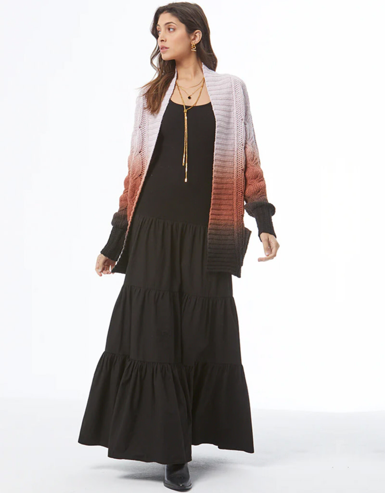 YOUNG FABULOUS & BROKE JIMMY CABLE CARDIGAN