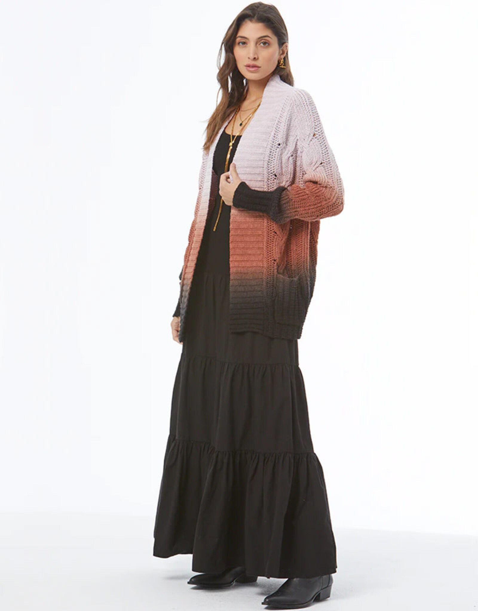 YOUNG FABULOUS & BROKE JIMMY CABLE CARDIGAN