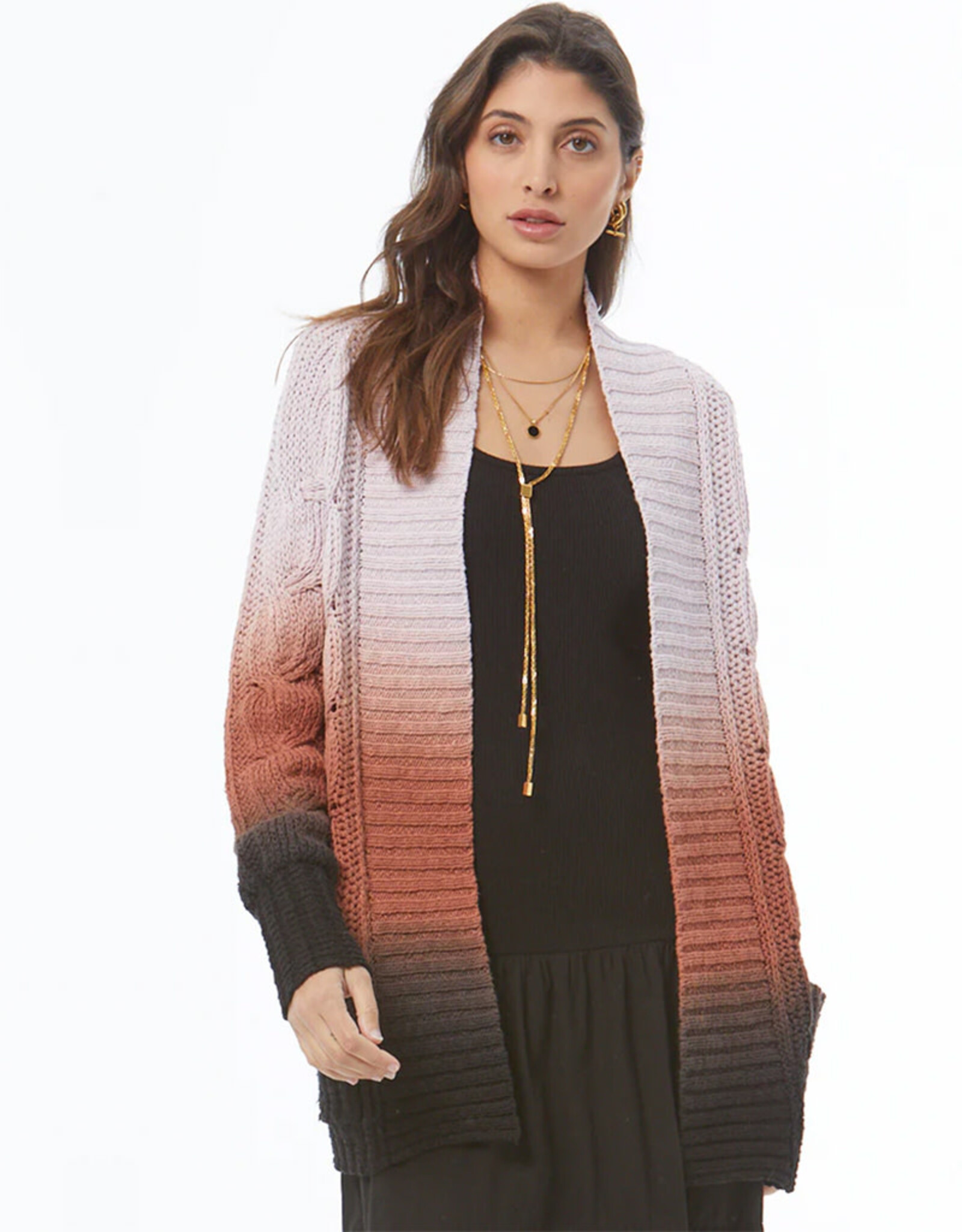 YOUNG FABULOUS & BROKE JIMMY CABLE CARDIGAN