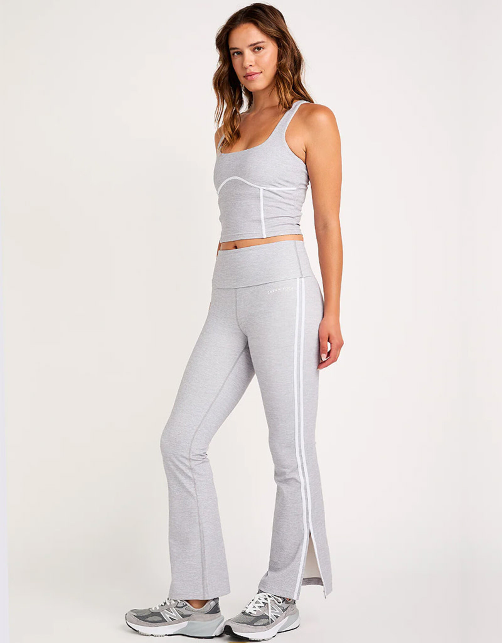 CREAM YOGA ANGEL FOLDED WAIST FLARE PANT